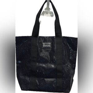 Harrods Glittery Black Tote Bag